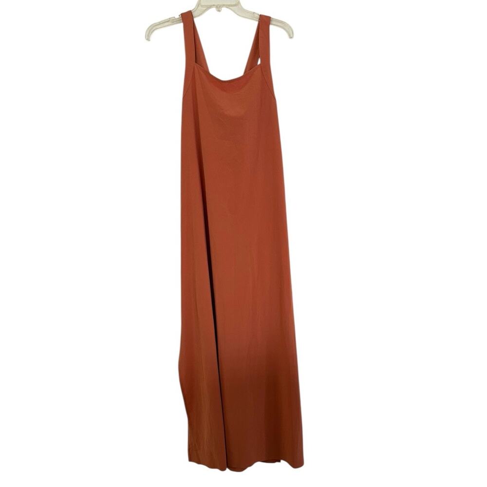 ATHLETA Arrival Dress Large Sunbaked Clay Peach Orange 2 Pockets Stretch - Picture 3 of 10